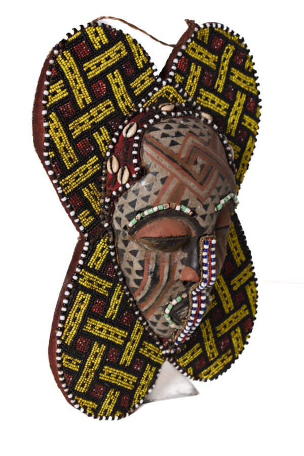 Panel- Beads, Cauris, Plant fibre, Wood - Ngaady A Waash Bushoong - Kuba - Congo