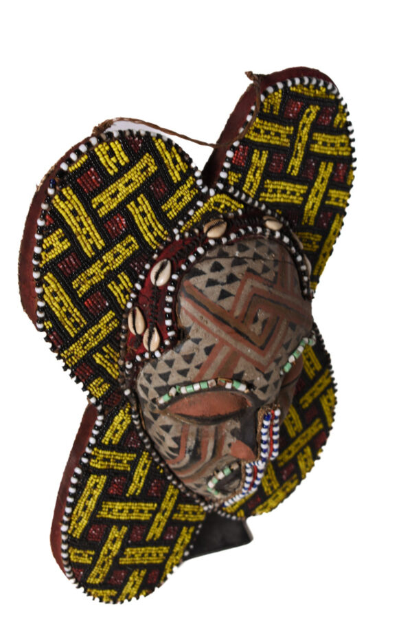 Panel- Beads, Cauris, Plant fibre, Wood - Ngaady A Waash Bushoong - Kuba - Congo