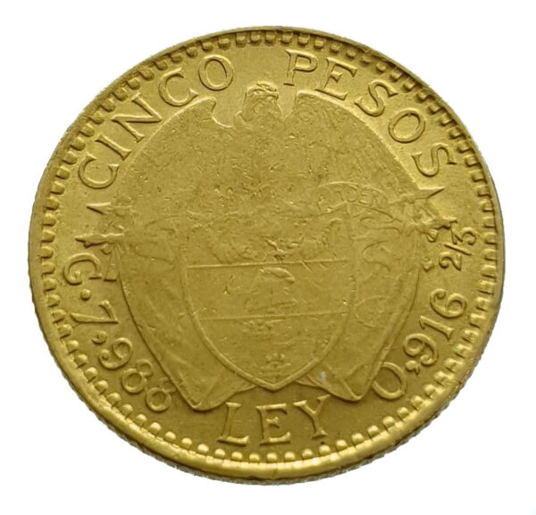 Colombia 5 Peso 1919