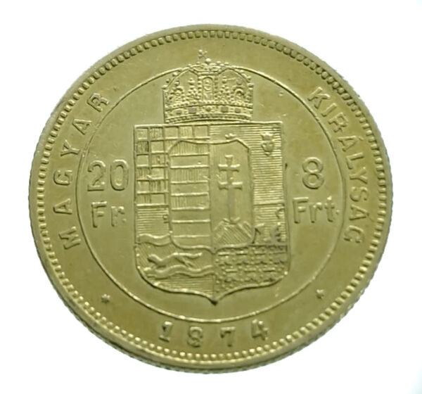 Hungary 20 Francs / 8 Forint 1874 Franz Joseph I