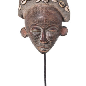 Mask - Terracotta,Textile - Mwana Pwo - Chokwe - DR Congo