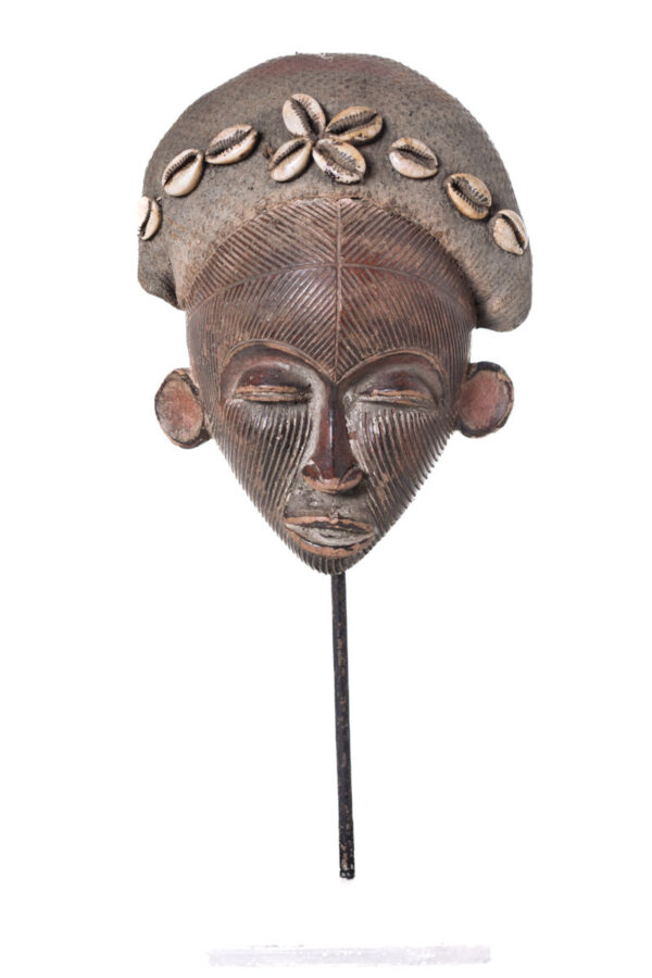 Mask - Terracotta,Textile - Mwana Pwo - Chokwe - DR Congo