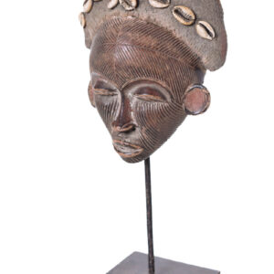 Mask - Terracotta,Textile - Mwana Pwo - Chokwe - DR Congo