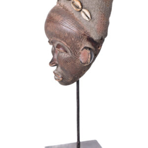 Mask - Terracotta,Textile - Mwana Pwo - Chokwe - DR Congo