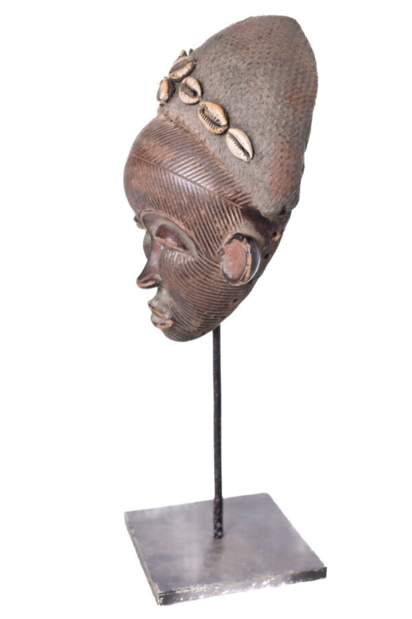 Mask - Terracotta,Textile - Mwana Pwo - Chokwe - DR Congo
