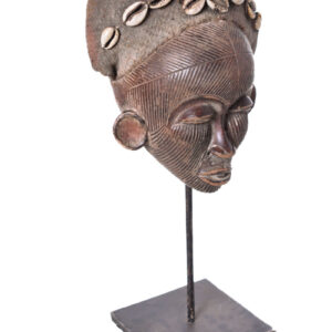 Mask - Terracotta,Textile - Mwana Pwo - Chokwe - DR Congo