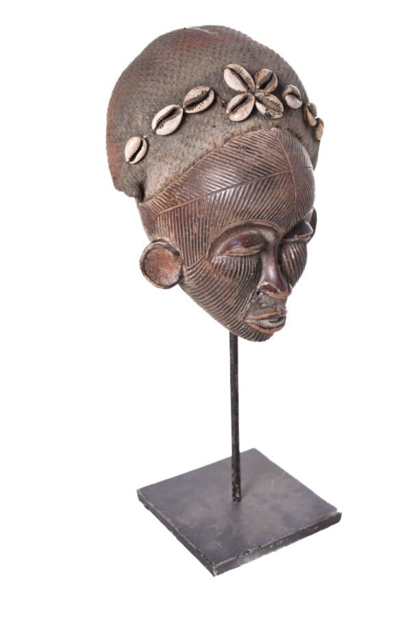 Mask - Terracotta,Textile - Mwana Pwo - Chokwe - DR Congo