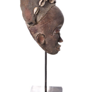 Mask - Terracotta,Textile - Mwana Pwo - Chokwe - DR Congo