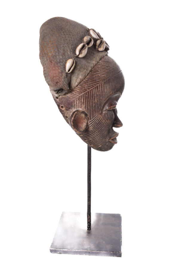 Mask - Terracotta,Textile - Mwana Pwo - Chokwe - DR Congo