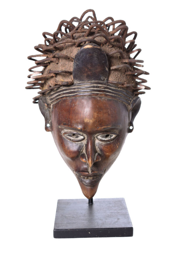 Mask - Glass, Nail, Wood - Kongo - Congo