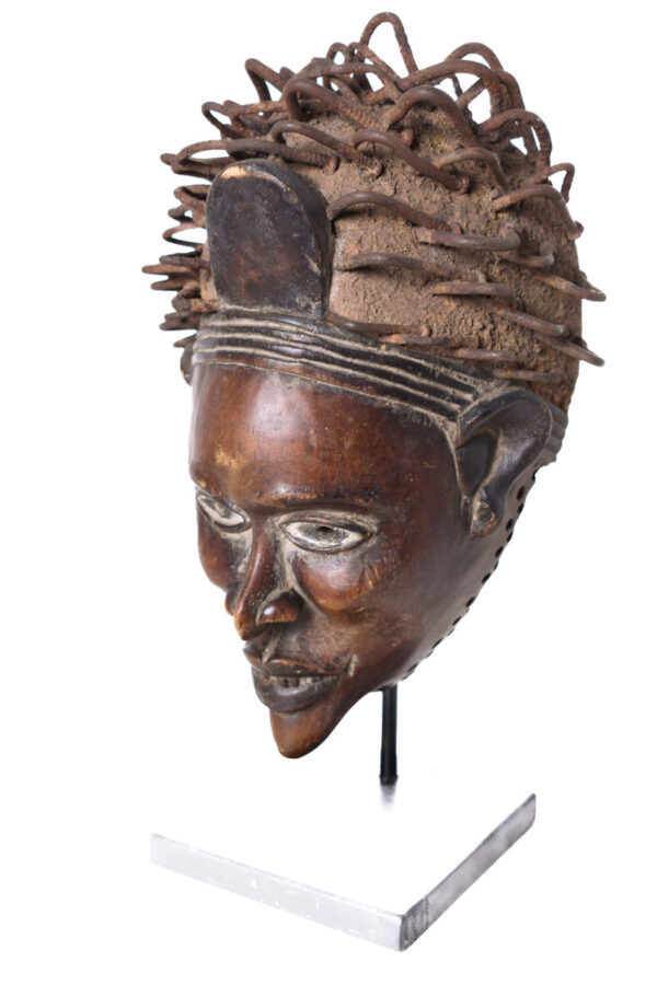 Mask - Glass, Nail, Wood - Kongo - Congo