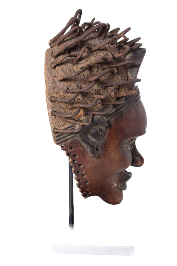 Mask - Glass, Nail, Wood - Kongo - Congo