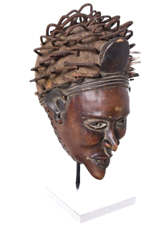 Mask - Glass, Nail, Wood - Kongo - Congo