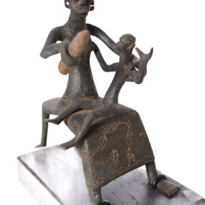 Maternity figure - Goldweight - Bronze - Ashanti - Ghana