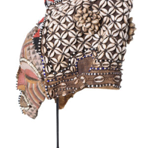 Mask - Beads, Cauris, Plant fibre, Wood - Ngaady A Waash Bushoong - Kuba - Congo