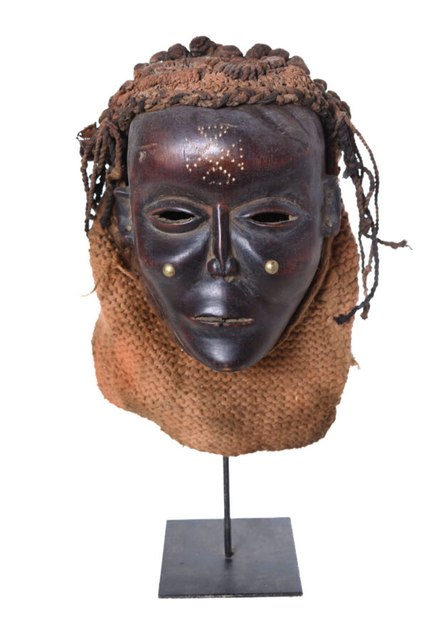 Mask - Wood, Rope - Lwena - Angola