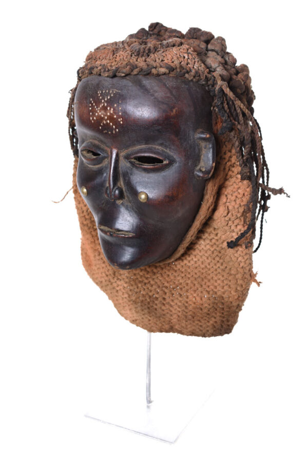 Mask - Wood, Rope - Lwena - Angola