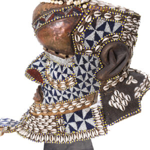 Royal Mask - Beads, Cauri, Wood - Bwoom - Kuba - DR Congo