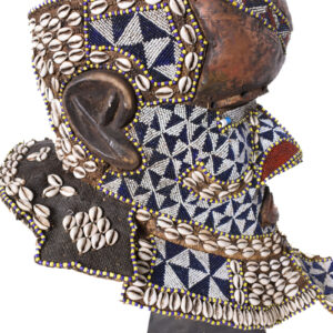 Royal Mask - Beads, Cauri, Wood - Bwoom - Kuba - DR Congo