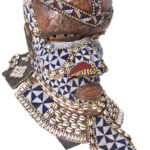 Royal Mask - Beads, Cauri, Wood - Bwoom - Kuba - DR Congo