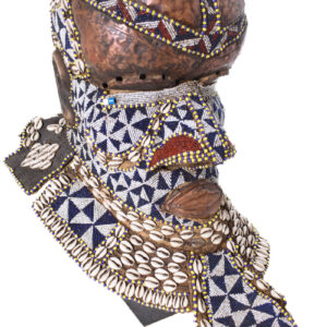 Royal Mask - Beads, Cauri, Wood - Bwoom - Kuba - DR Congo
