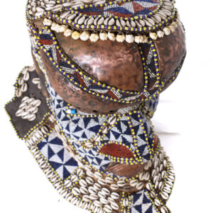Royal Mask - Beads, Cauri, Wood - Bwoom - Kuba - DR Congo