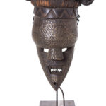 Initiation mask - Copper, Plant fibre, Wood - Salampasu - Congo