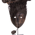 Initiation mask - Copper, Plant fibre, Wood - Salampasu - Congo