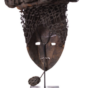 Initiation mask - Copper, Plant fibre, Wood - Salampasu - Congo
