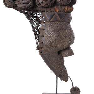 Initiation mask - Copper, Plant fibre, Wood - Salampasu - Congo