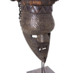 Initiation mask - Copper, Plant fibre, Wood - Salampasu - Congo