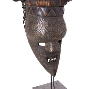 Initiation mask - Copper, Plant fibre, Wood - Salampasu - Congo