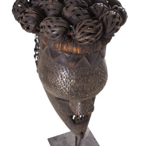 Initiation mask - Copper, Plant fibre, Wood - Salampasu - Congo