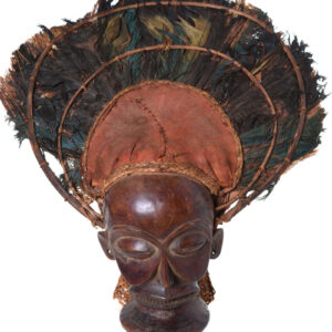 Chihongo Mask - Raphia, Wood - Chokwe - DR Congo
