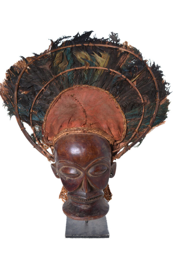 Chihongo Mask - Raphia, Wood - Chokwe - DR Congo