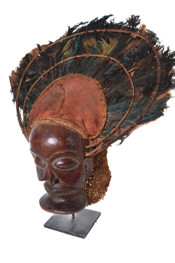 Chihongo Mask - Raphia, Wood - Chokwe - DR Congo