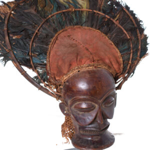 Chihongo Mask - Raphia, Wood - Chokwe - DR Congo