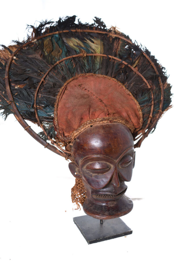 Chihongo Mask - Raphia, Wood - Chokwe - DR Congo