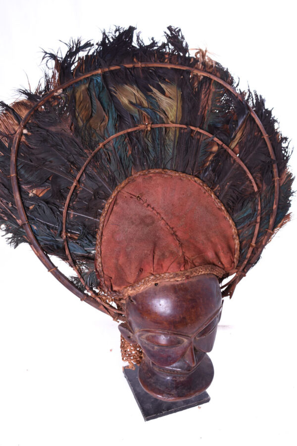 Chihongo Mask - Raphia, Wood - Chokwe - DR Congo