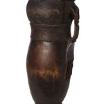 Ancient Drum - Wood, Leather - Kuba - DR Congo - Karl Ferdinand Schädler Certificate