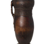 Ancient Drum - Wood, Leather - Kuba - DR Congo - Karl Ferdinand Schädler Certificate