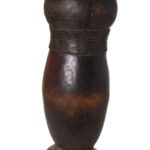 Ancient Drum - Wood, Leather - Kuba - DR Congo - Karl Ferdinand Schädler Certificate