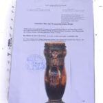 Ancient Drum - Wood, Leather - Kuba - DR Congo - Karl Ferdinand Schädler Certificate