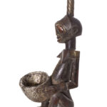 Pipe Figure - Wood, Copper - Songye - Congo