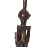 Pipe Figure - Wood, Copper - Songye - Congo