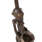 Pipe Figure - Wood, Copper - Songye - Congo