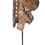 Lele Mask - Cauri`s, Copper, Plant fibre, Wood - KUBA - Congo