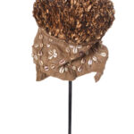 Lele Mask - Cauri`s, Copper, Plant fibre, Wood - KUBA - Congo