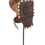 Lele Mask - Cauri`s, Copper, Plant fibre, Wood - KUBA - Congo