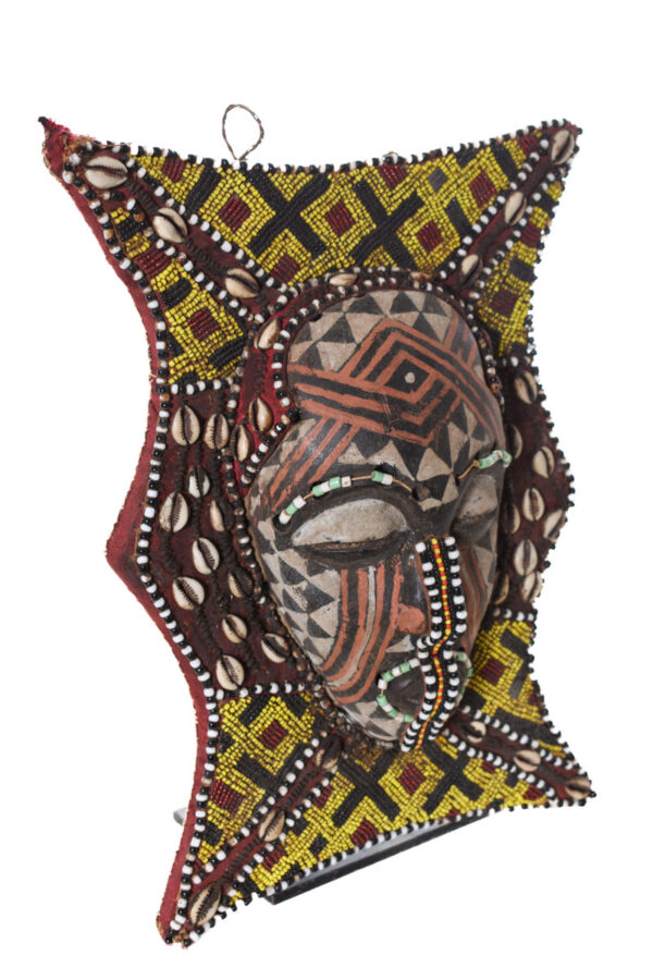 Panel- Beads, Cauris, Plant fibre, Wood - Ngaady A Waash Bushoong - Kuba - Congo